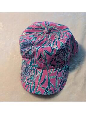 Lilly Pulitzer Pink and Turquoise Patterned Adjustable Cap